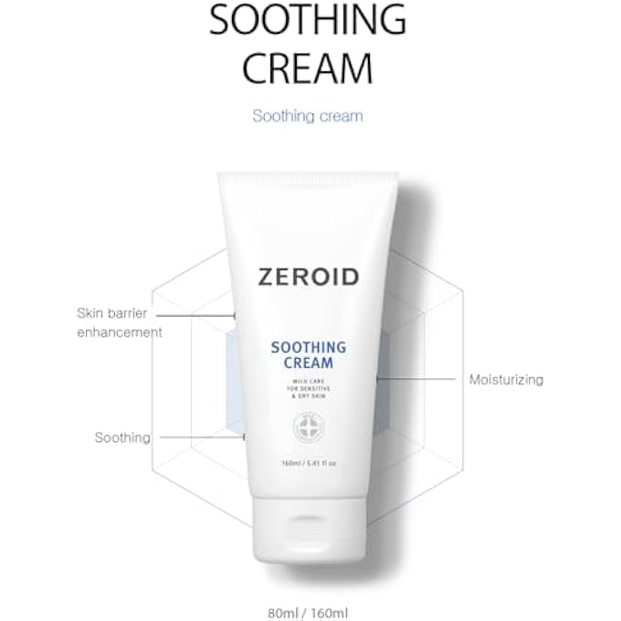 zeroid SOOTHING CREAM MILD CARE FOR SENSTIVE & DRY SKIN (160 ML) - Image 2